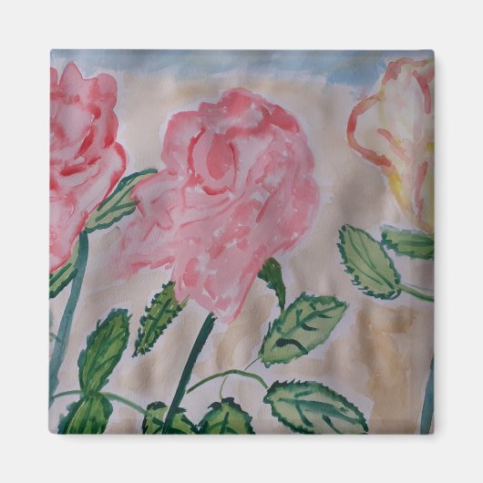 Magnet für abstrakte Rose (Vorne)