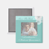 Magnet für aquamarines und weißes Foto (Vorderseite/Rückseite)