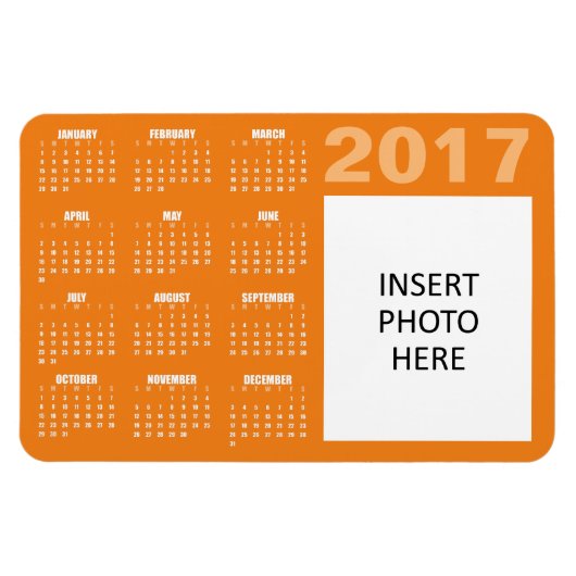Magnet für benutzerdefinierte Fotos 2017 - Orange (Horizontal)