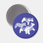 Magnet für Blaue und Weiße Pferde (Vorderseite/Rückseite)