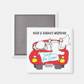 Magnet für das Hochzeitdatum gerettet (Vorderseite/Rückseite)