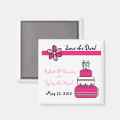 Magnet für das Hochzeitdatum gerettet (Vorderseite/Rückseite)