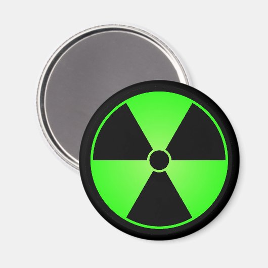 Magnet für das Symbol der grünen Strahlung (Vorderseite/Rückseite)