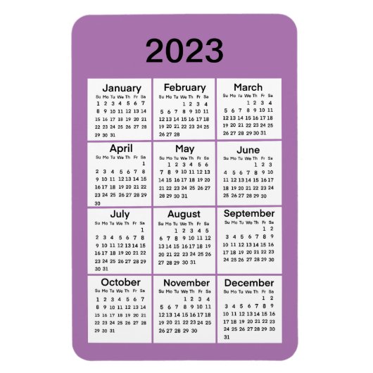 Magnet für den Lila Minikalender 2023 (Vertikal)