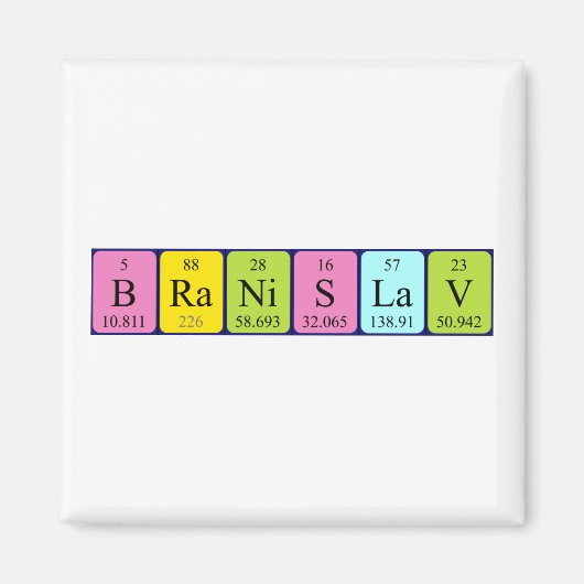 Magnet für den periodischen Tabellennamen Branisla (Vorne)