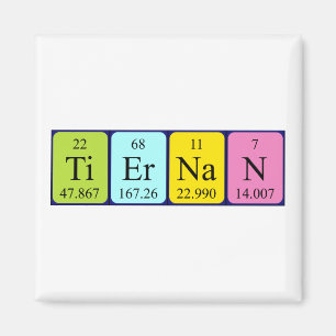 Magnet für den periodischen Tabellennamen in Tiern