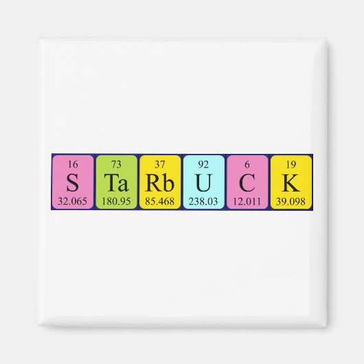 Magnet für den periodischen Tabellennamen Starbuck (Vorne)