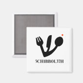 Magnet für den schibboleth-Quadratzer-Kühlschrank (Vorderseite/Rückseite)