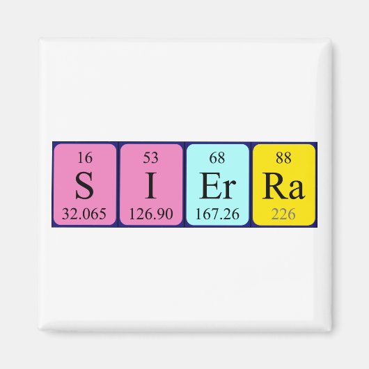 Magnet für den Sierra Periodennamen (Vorne)