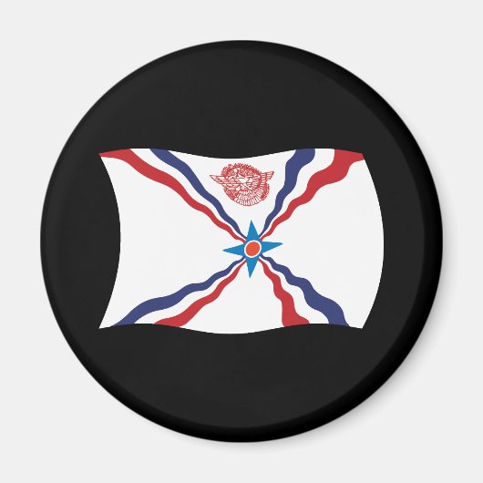 Magnet für die Flagge Assyriens (Vorne)