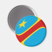 Magnet für die Flagge des Kongo-Kinshasa (Vorderseite/Rückseite)
