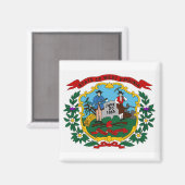 Magnet für die Flagge des Staates West Virginia (Vorderseite/Rückseite)
