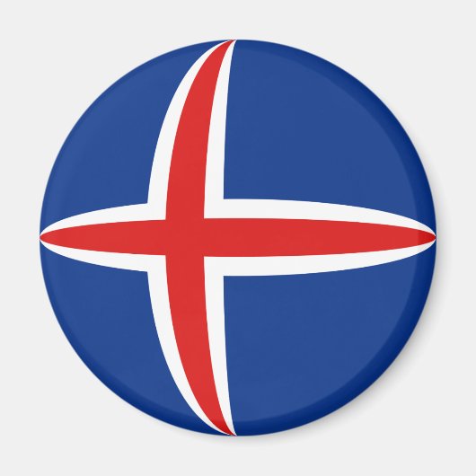 Magnet für die Flagge Islands (Vorne)