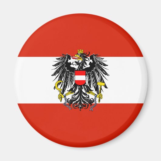 Magnet für die Flagge Österreichs (Vorne)