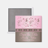 Magnet für die Gastgeschenk Hochzeit Mocha und Ros (Vorderseite/Rückseite)