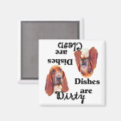 Magnet für die Geschirrspülmaschine Basset Hound (Vorderseite/Rückseite)