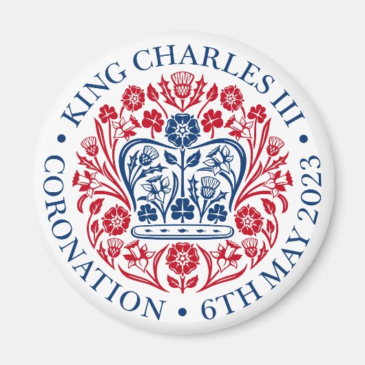 Magnet für die Krönung 2023 - Rot Blau (Vorne)