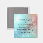 Magnet für die Motivierend Meldung Green Glitzer (Vorderseite/Rückseite)