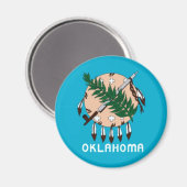 Magnet für die Staatsflagge von Oklahoma (Vorderseite/Rückseite)