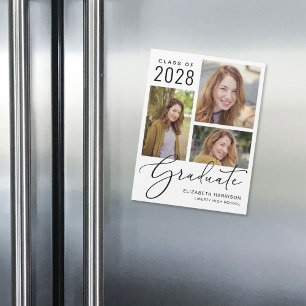 Magnet für Elegantes Foto Abschluss Ankündigung