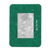 Magnet für flexibles Foto - grüne Mosaikgrenze (Vertikal)