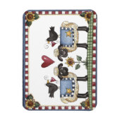 Magnet für Folkart Sheep Crows & Sunflows (Vertikal)