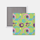 Magnet für Funky Green Circles (Vorderseite/Rückseite)