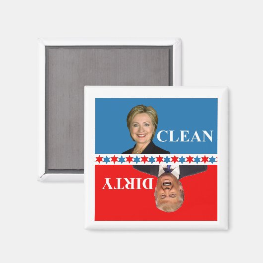 Magnet für Geschirrspüler Clinton Trump (Vorderseite/Rückseite)