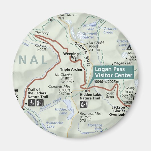 Magnet für Glacier (Montana) (Vorne)