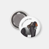 Magnet für Gorilla und Baby "Großvater" (Vorderseite/Rückseite)