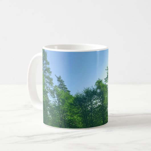 Magnet für grüne Waldlandschaften Kaffeetasse (Vorderseite Links)