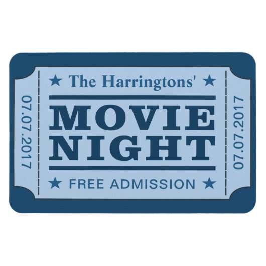 Magnet für individuelle Name und Datum "Movie Tick (Horizontal)