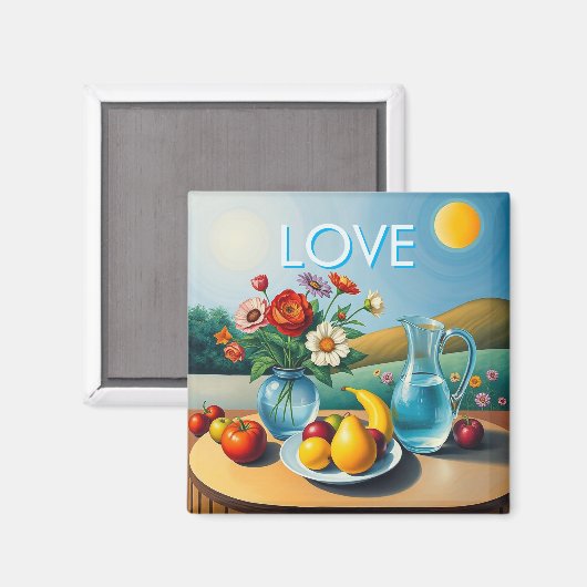 Magnet für Kälte:r Segen Sie Ihr Essen mit Liebe (Vorderseite/Rückseite)