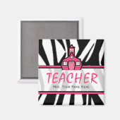 Magnet für Lehrer - Schwarze Zebra (Vorderseite/Rückseite)