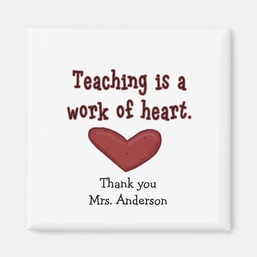 Magnet für Lehrer-Wertschätzung Herzgeschenk (Vorne)
