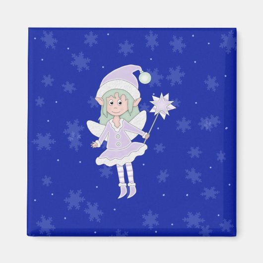 Magnet für lila Fairy und Schneeflocken (Vorne)