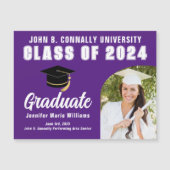 Magnet für lila Graduate Foto Benutzerdefinierter (Vorderseite)