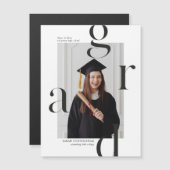 Magnet für minimale Typografie-Abschluss-Ankündigu (Vorne/Hinten)