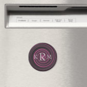 Magnet für mit Monogramm Initialen Plum Wirbel (In Situ (Geschirrspüler))