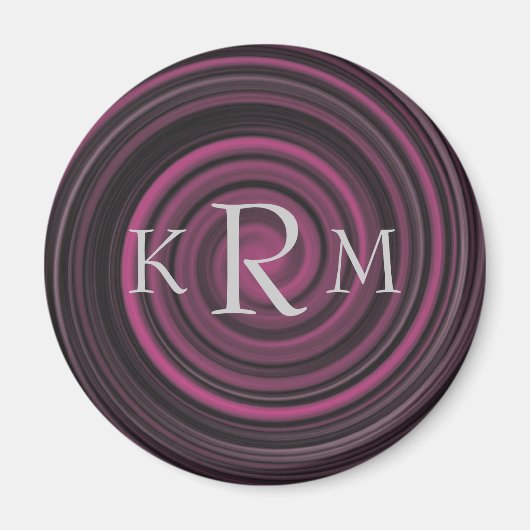 Magnet für mit Monogramm Initialen Plum Wirbel (Vorne)