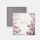 Magnet für moderne rote Blätter (Vorderseite/Rückseite)