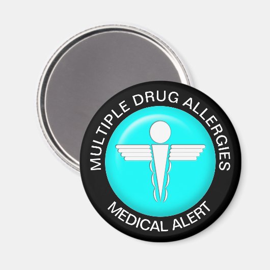 Magnet für multiple Arzneimittelallergien (Vorderseite/Rückseite)