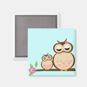 Magnet für Mutter und Baby-Eule (Vorderseite/Rückseite)