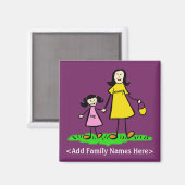 Magnet für Mutter und Tochter (Vorderseite/Rückseite)