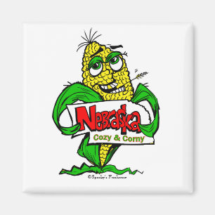 Magnet für Nebraska-Mais-Cartoon