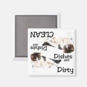 Magnet für niedliche Katzengeschirrspüler (Vorderseite/Rückseite)