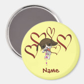 Magnet für niedliche Welpen und Herzen (Vorderseite/Rückseite)