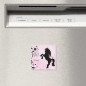 Magnet für personalisiertes Zuchtpferd und Blume (In Situ (Geschirrspüler))
