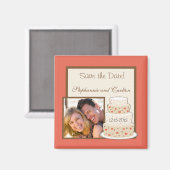 Magnet für Rot/Creme-Hochzeitstorte (Vorderseite/Rückseite)