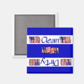 Magnet für saubere oder schmutzige Fahne (Vorderseite/Rückseite)